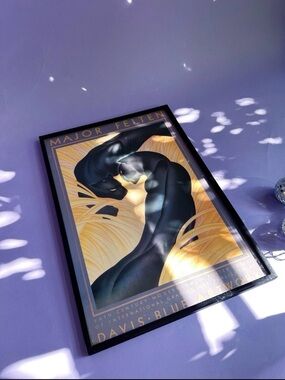 Black Panthers : Major Felten : Art Deco Big Cats Framed Print